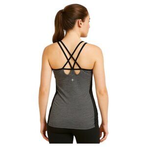 Cozy Orange Grey Black Side Ruched Strappy Athleisure Tank